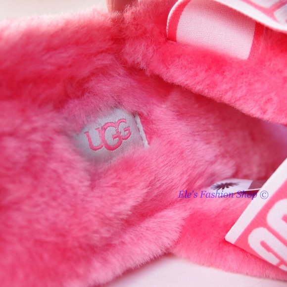 NIB UGG Australia Oh Yeah Sheepskin Slide Sorbet Pink US 8 AUTHENTIC - Picture 10 of 14